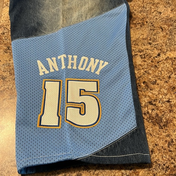 NBA customize Blue Relaxed Fit Jeans with Distressed Details size 50 32 length - Picture 4 of 7